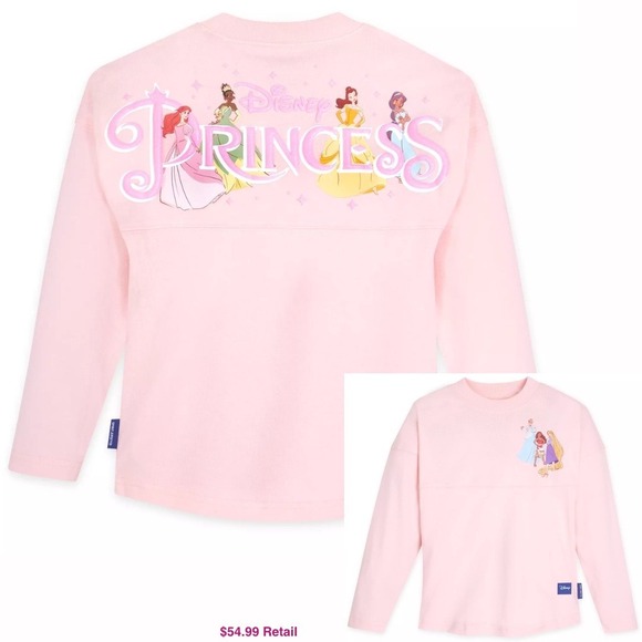 Disney Spirit Jersey Other - DISNEY Kids Princess Spirit Jersey Pullover L(11/12) Pink Sparkly Puff Print